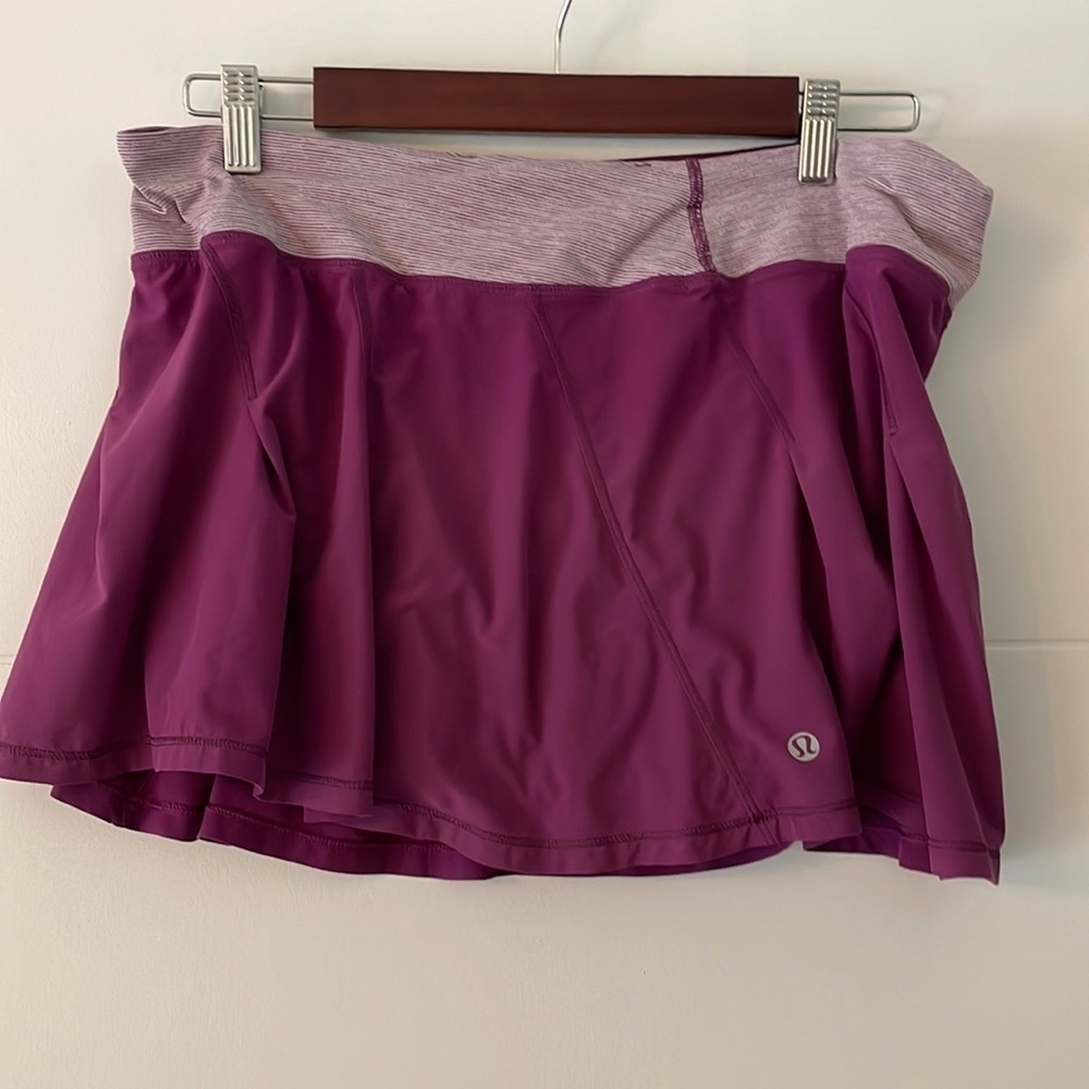 Lululemon Tennis Preppy Purple skort Outdoor Activities Summer Sz 10